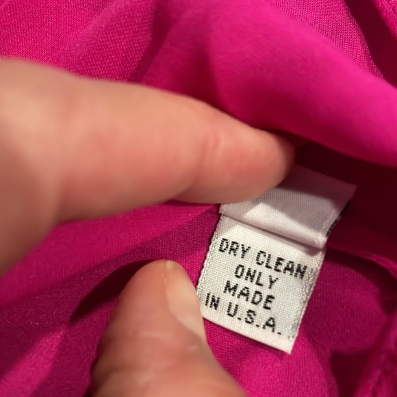 CHRISTINE ALCALAY 100%Silk Loose Fit Pink/Fuchsia Short Sleeve Blouse Size Small - Picture 8 of 8